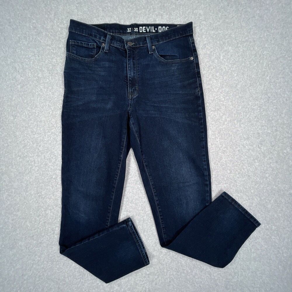 Devil Dog Jeans Mens 32 x 30 (31 x 29) Blue Denim‎ Slim Sanforized Shrunk Dark